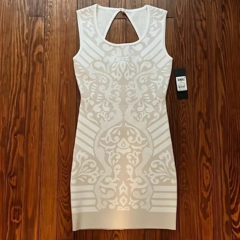 GUESS ornate diamond dress milk multi Size Large NWT